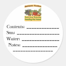 Heirloom Gardens Custom Seed Packet Labels Round Sticker