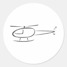 Helicopter in Swish Drawing Style Sticker
