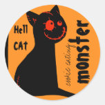 hell black cat Halloween sticker