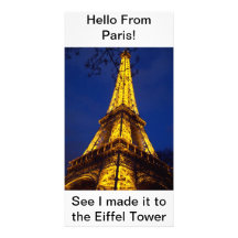 Hello from Paris Post Card Photo Greeting Card