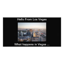 Hello From Vegas Post Card Photo Greeting Card