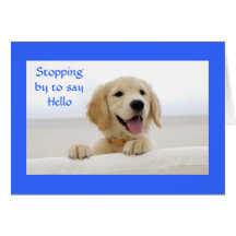 Hello Golden Retriever Puppy Greeting Card