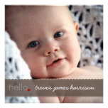 Hello Heart Baby Birth Announcement