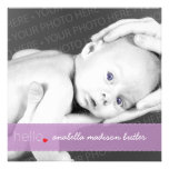 Hello Heart Baby Birth Announcement