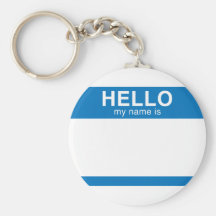 Hello My Name Is - Blue Keychain
