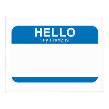 Hello My Name Is - Blue Postcards
