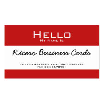 Hello My Name Is Business Card