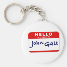 Hello My Name is John Galt Key Chain