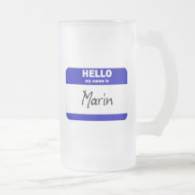 Hello My Name Is Marin (Blue) Coffee Mugs