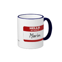 Hello My Name Is Marin (Red) Mugs