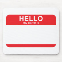 Hello My Name Is - Red Mousemat