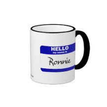 Hello My Name Is Ronnie (Blue) Mug