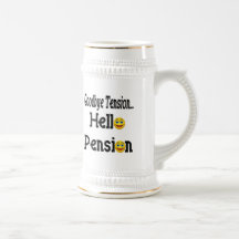 Hello Pension Retirement Gifts and T-shirts Coffee Mugs
