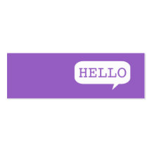 "Hello" Speech Bubble Business Card Templates