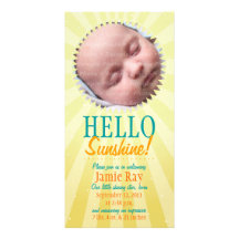 Hello Sunshine! Baby Announcement Customised Photo Card