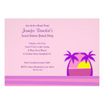 Hello Sunshine Beach Party Pink Custom Invitation