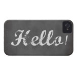Hello! Trendy gray chalkboard iPhone 4 Cases