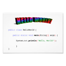 Hello World geek greeting Java Photo Print