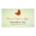Hen [chicken, farmer, organic eggs] Textured Look Business Card