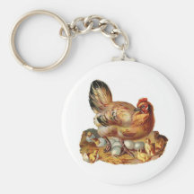 Hen Chicks Babies and Eggs Keychains