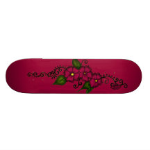 Henna Flower (Fuschia) Skateboard Deck