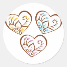 Henna Hearts Sticker