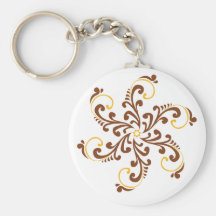 Henna Spiral Flower Keychain