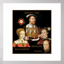 Henry VIII and his kids Print