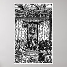 Henry VIII at Court Engraving Poster