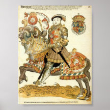 Henry VIII of England on Horseback Print