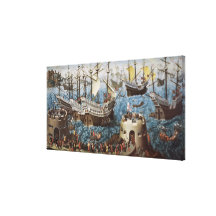 Henry VIII  on Board the Henry Grace a Dieu Canvas Prints