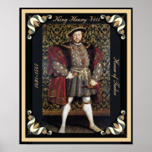 Henry VIII Portrait with Framed Edges Posters