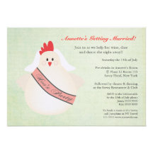 Hen's Party Funny Chicken Illustrated Invite