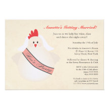 Hen's Party Funny Chicken Illustrated Invite