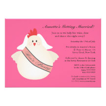 Hen's Party Funny Chicken Illustrated Invite