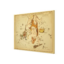 Hercules - Vintage Astronomical Star Chart Image Canvas Print