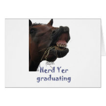 Herd Yer Graduating Funny Horse Greeting Cards