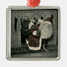 Here Comes Santa Claus - Vintage Stereoview Christmas Tree Ornaments