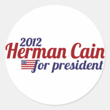 Herman Cain 2012 Round Sticker