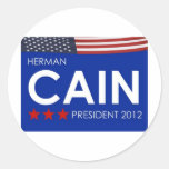 Herman Cain 2012 Round Stickers