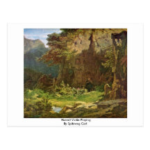 Hermit Violin Playing By Spitzweg Carl Post Cards