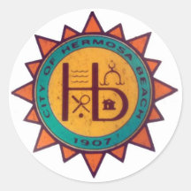 Hermosa Beach Seal Round Sticker