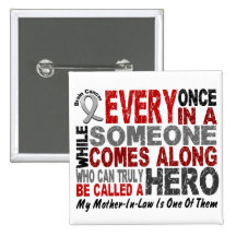 HERO COMES ALONG 1 Mother-In-Law BRAIN CANCER Tees Pin