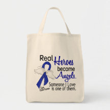 Heroes Become Angels Colon Cancer Canvas Bag