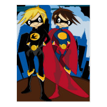 Heroic Superheroes Postcard