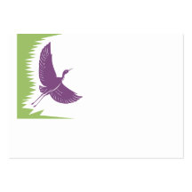 Heron Crane Flying Retro Business Cards