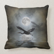 Heron Moon Fantasy Wildlife Animal Heron-lover pillows