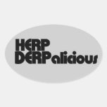 Herp Derp Oval Sticker