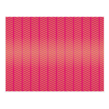 Herringbone Cherry Red and Orange Postcard