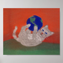 He's Got the Whole World in his Paws Print